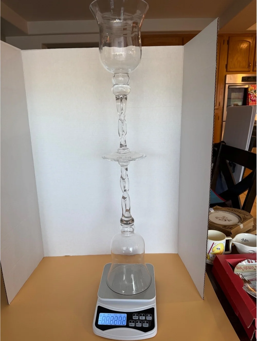 Set of 2 Clear Glass Candle Holders with Twisted Stem Design